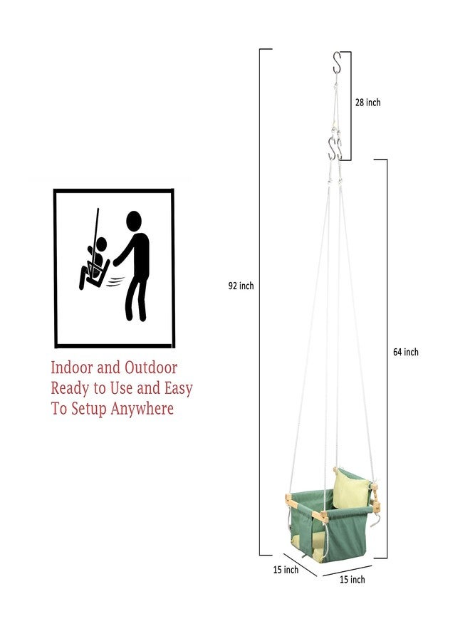 BOFFLE Swing for Kids | jhula for Kids | jhula for Baby | Baby Swing Hanging Indoor Outdoor | Baby Garden Swing with 1 Pillows (6 Months to 3 Years) (Up to 20 kg) - Image 5